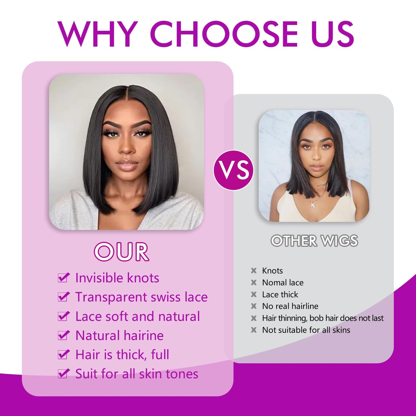 5x5 HD Lace Closure Wigs Human Hair Pre Plucked Pre Cut Wear and Go Glueless Wig for Beginners 16 Inch Bob Wig Human Hair 180% Density Short Bob Lace Closure Wigs for Women Straight Natural Black