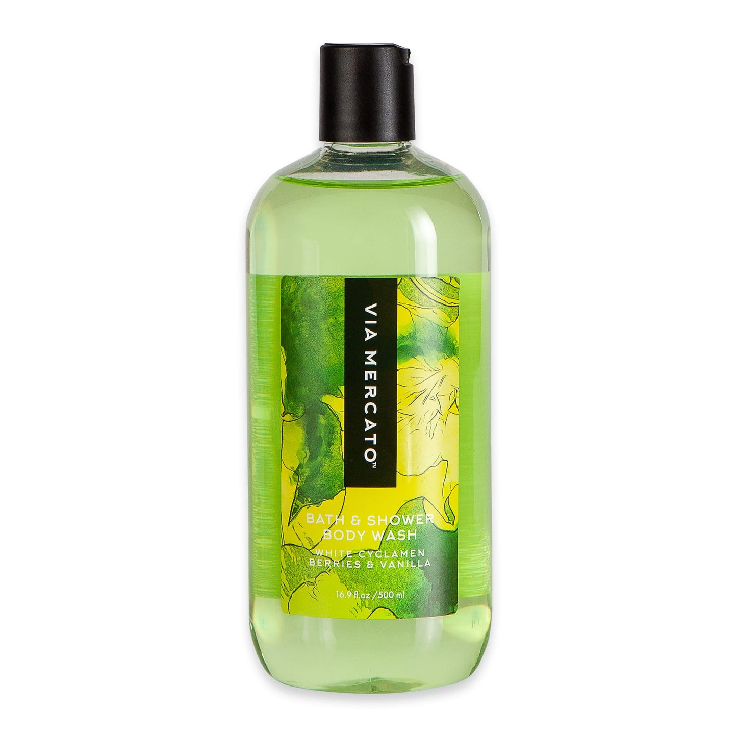 Via Mercato Bella Collection, Hydrates & Invigorates, Shower Gel, 500 ML, No. 5 - White Cyclamen, Berries & Vanilla