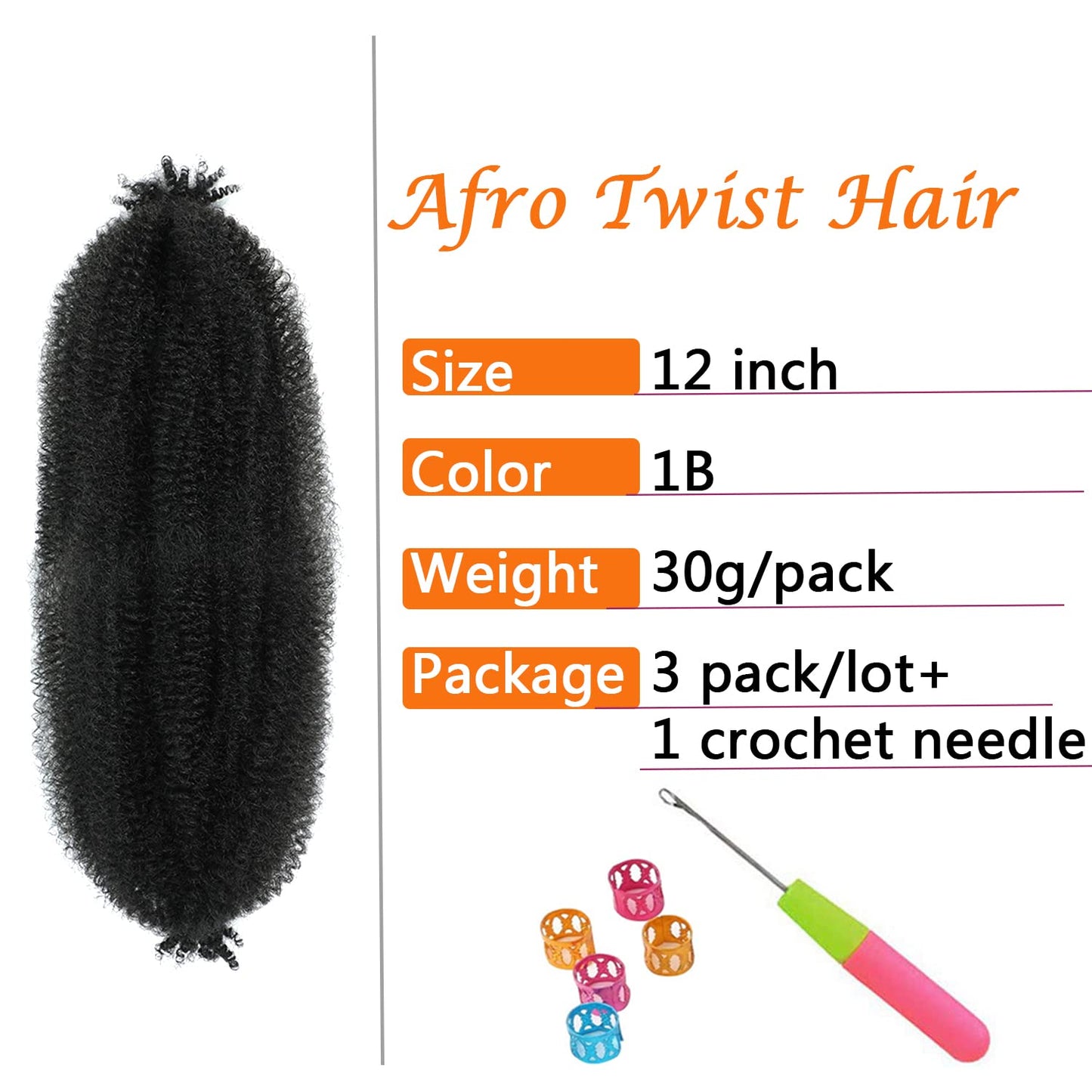 Springy Afro Twist Hair 12 Inch 3 Packs Purple Color Pre Fluffed Marley Twist Braiding Hair for Black Women(12 inch, Purple)