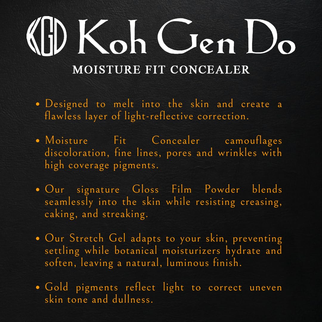 Koh Gen Do Moisture Fit Concealer: Radiant Perfection with Our Signature Gloss Film Powder formula. All-Day Coverage and Anti-Aging Benefits. Blends Seamlessly Resists Creasing. Light Skin Tones.