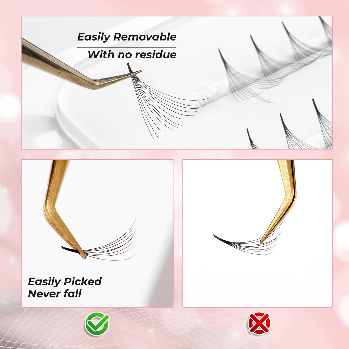 GLAMOREYELASH 1000 Ultra Speed Narrow Promade Fans|Natural Eyelash Extension 3D~16D|Handmade Individual Lashes Extension with 0.03/0.05/0.07mm Thickness of Mink Lashes | C CC D Curl for Cat Eye Lashes