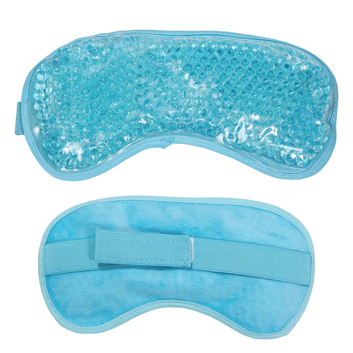 Cooling Eye Mask Reusable Gel Eye Mask for Puffy Eyes,Ice Eye Mask Cold Eye Mask Frozen with Plush Backing for Headache,Migrain,Stress Relief-Color Pastel Blue