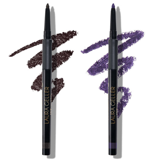 LAURA GELLER NEW YORK INKcredible Gel Eyeliner Duo - Deep Purple and After Midnight - Waterproof Smudge-Proof Liner - Built in Sharpener