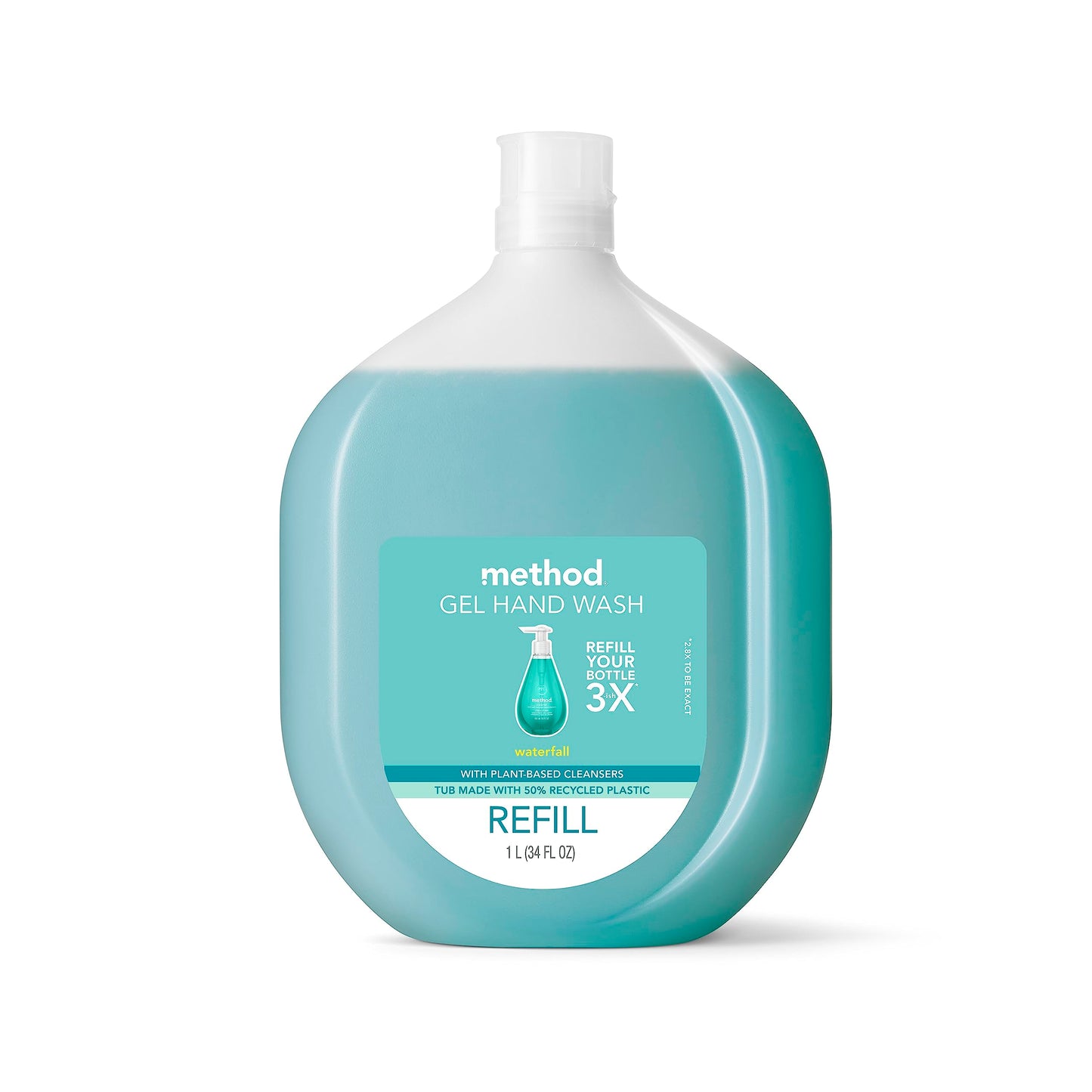 Method Liquid Hand Soap, 1 Waterfall Hand Soap 12 OZ, 1 Waterfall Refill 34 OZ, 1 CT (Variety Pack)