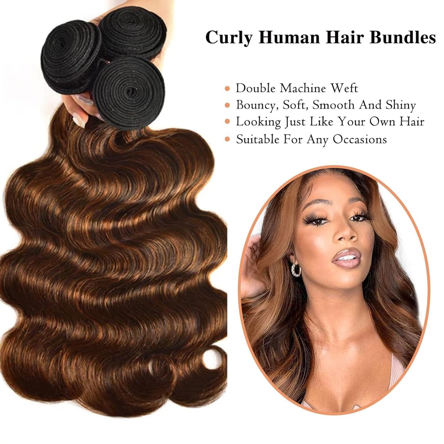 P4/30 Highlight Body Wave Human Hair Bundles Human Hair Body Wave Bundles Highlight Bundles Human Hair 18 20 22Inch Brazilian Virgin Hair Bundles (P4/27-BD-18 20 22)