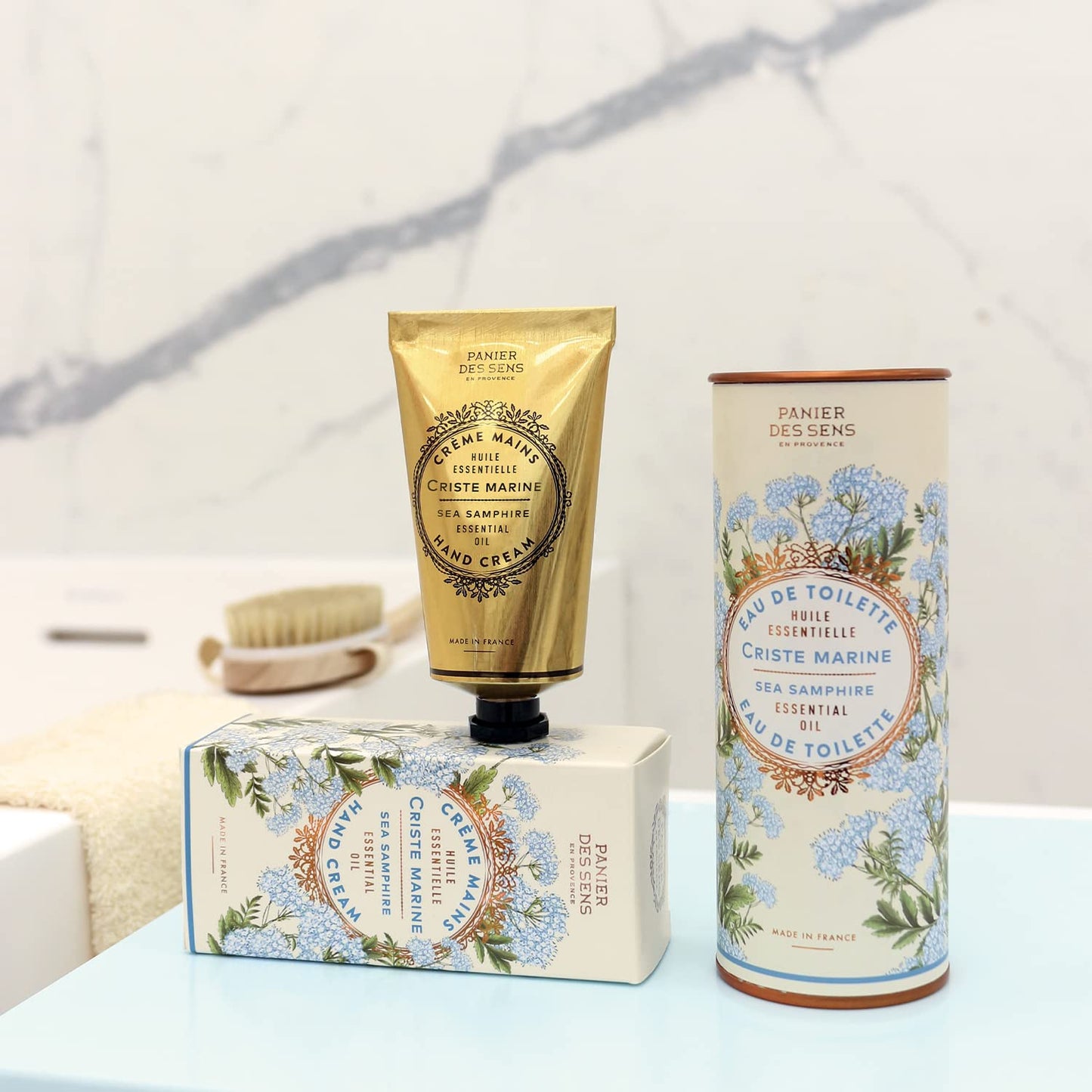 Panier des Sens - Hand Cream for Dry Cracked Hands and Skin – Sea Samphire Hand Lotion, Moisturizer, Mask - With Shea Butter and Olive Oil - Hand Care Made in France 97% Natural Ingredients - 2.5floz