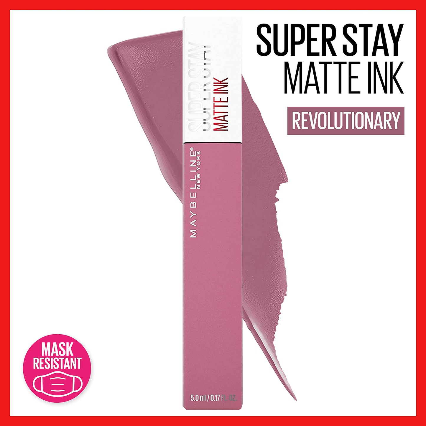 Maybelline Super Stay Matte Ink Liquid Lipstick Makeup, Long Lasting High Impact Color, Up to 16H Wear, Revolutionary, Light Mauve Pink, 1 Count