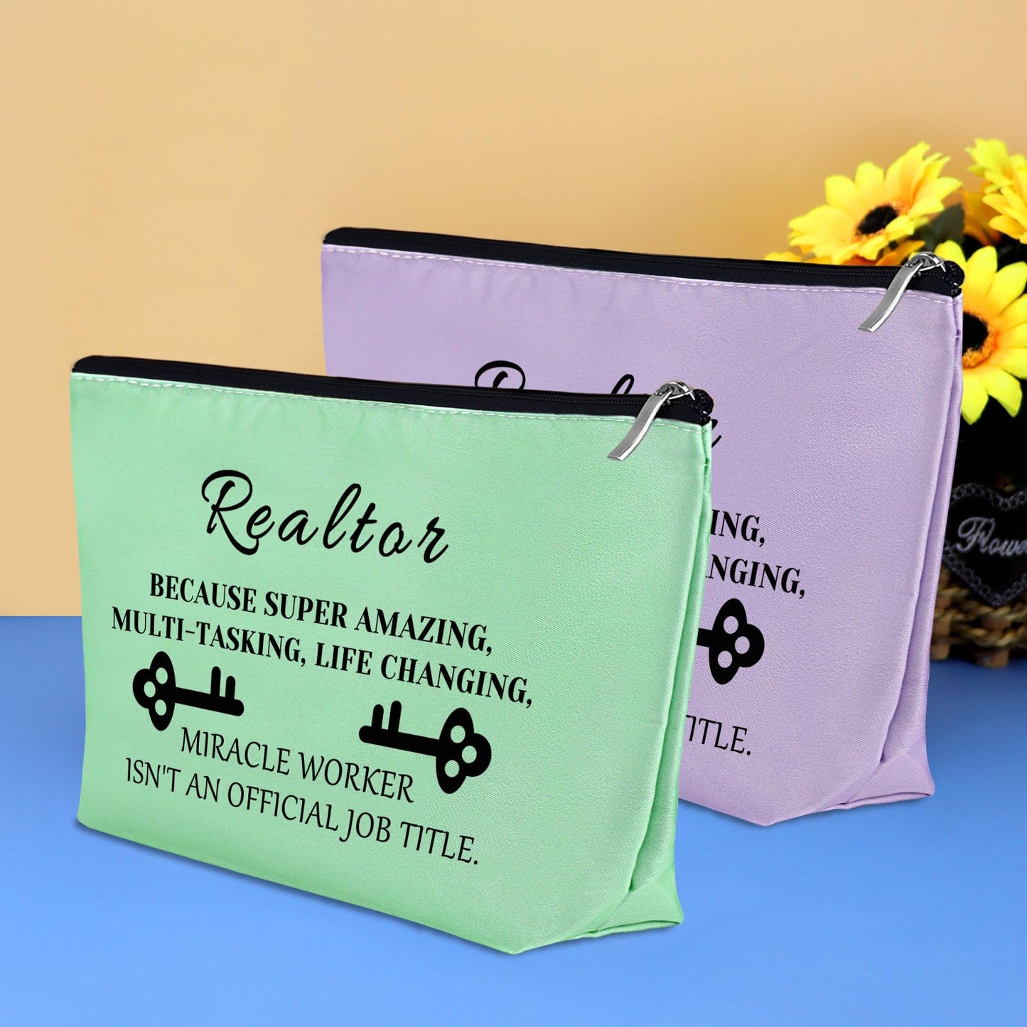 Realtor Gifts for Women 3 Pcs Makeup Bag Real Estate Agent Closing Gifts Cosmetic Bag Realtors Birthday Gifts Realtors Bags for Her Thank You Gifts for Realtor Appreciation Gift Christmas Gift