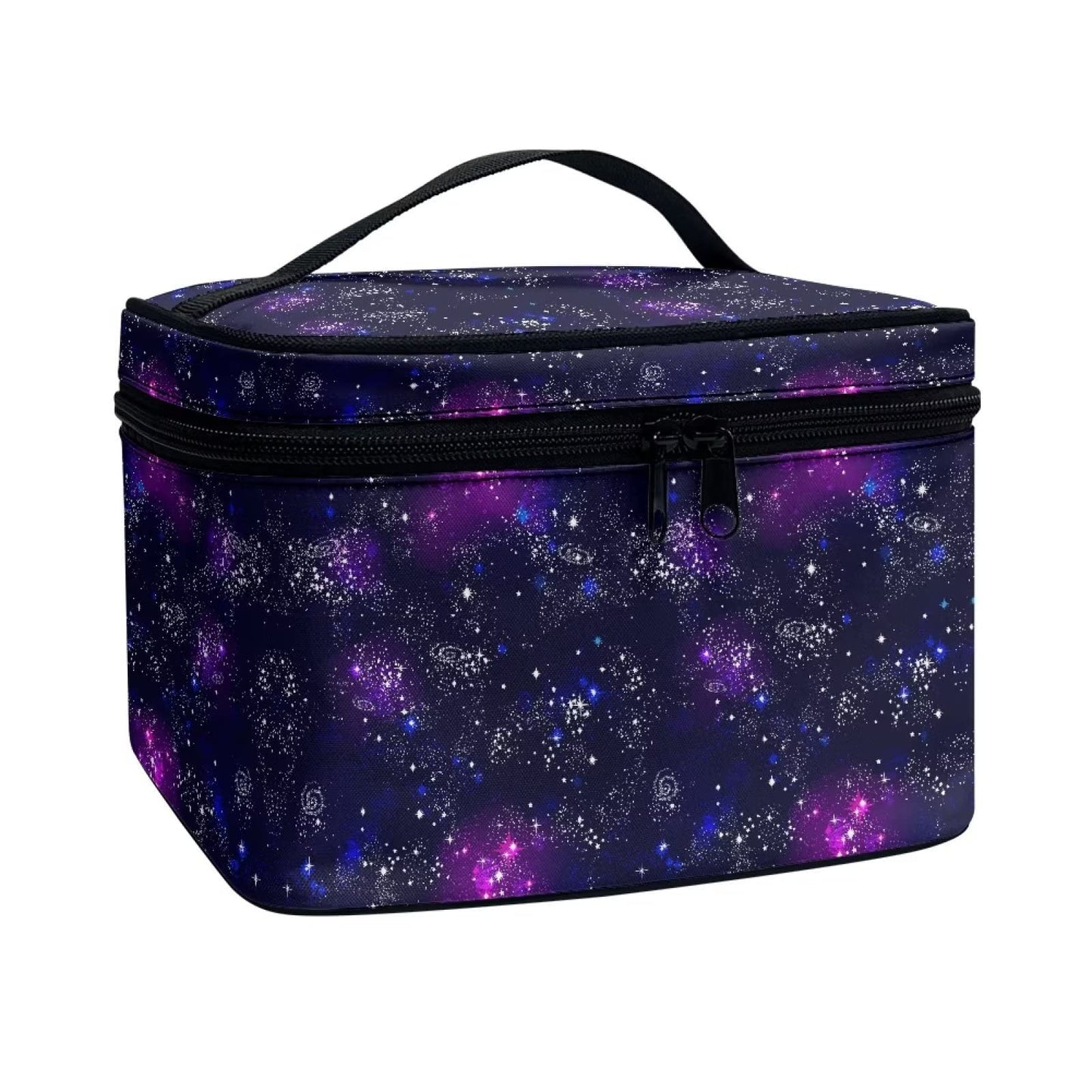 JEOCODY Multifunction Cosmetic Bag Galaxy Print Portable Makeup Pouch Makeup Bag Portable Travel Cosmetic Bag for Cosmetics Makeup Brushes, Girls, Women,