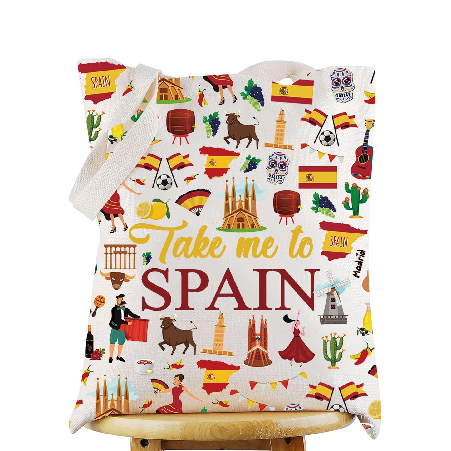 WZMPA Spain Travel Cosmetic Bag Spanish Souvenir Gift Take Me To Spain Zipper Pouch Bag Spain Vacation Gift (Take Spain TG)