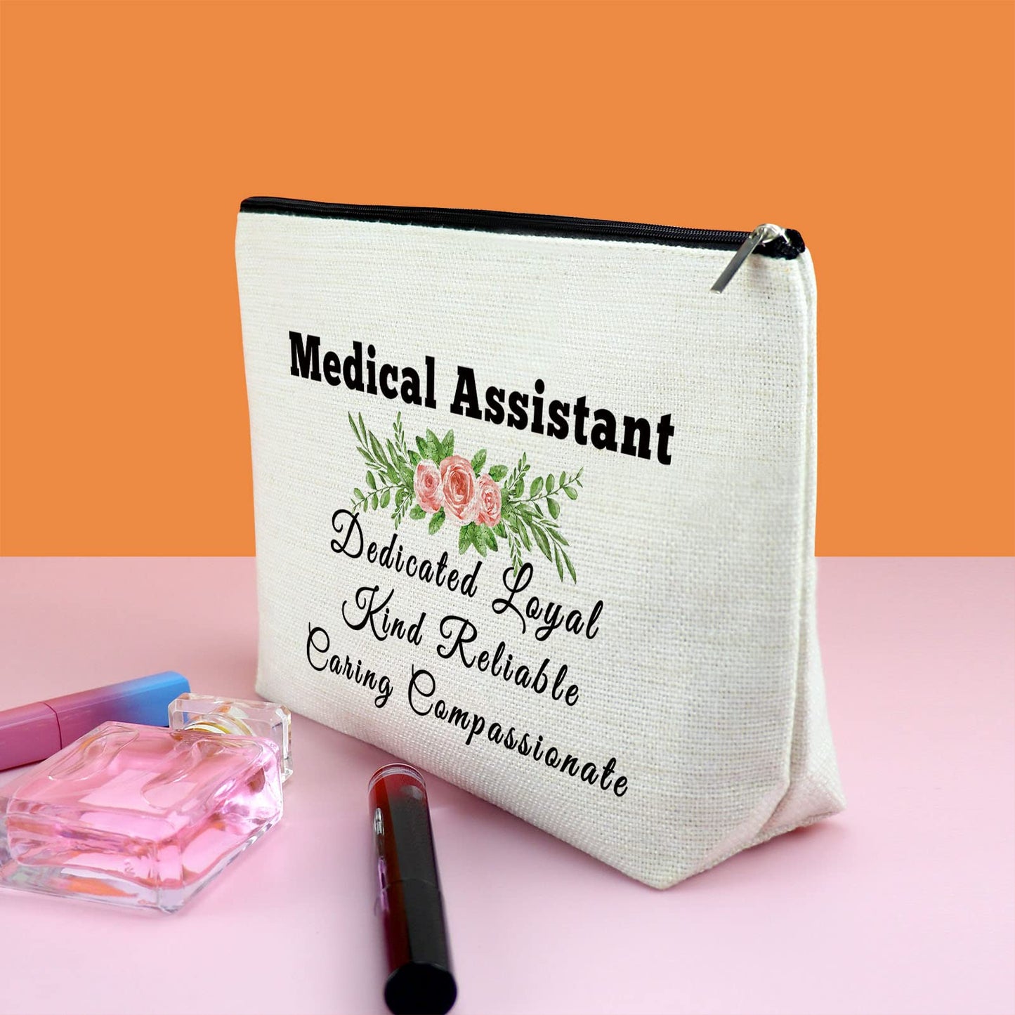 Gfhzdmf Medical Assistant Gift Thank You Gift for Medical Assistant Women Makeup Bag Thanksgiving Christmas Gift for Doctor Assistant Gift for Medical Assistant Nurse Cosmetic Bag MA Gift for Nurses