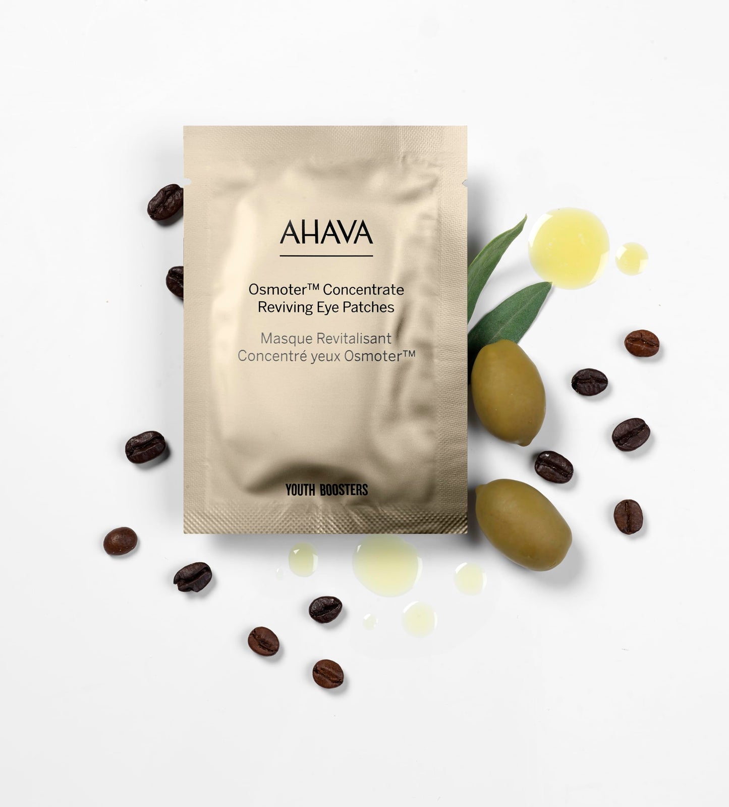 AHAVA Osmoter Concentrate Reviving Eye Patches - Hydrogel patches for youthful & rested eyes, reduces wrinkles, fatigue signs & fine lines, enhances radiance, with Osmoter X3 & Niacinamide, 6 packs