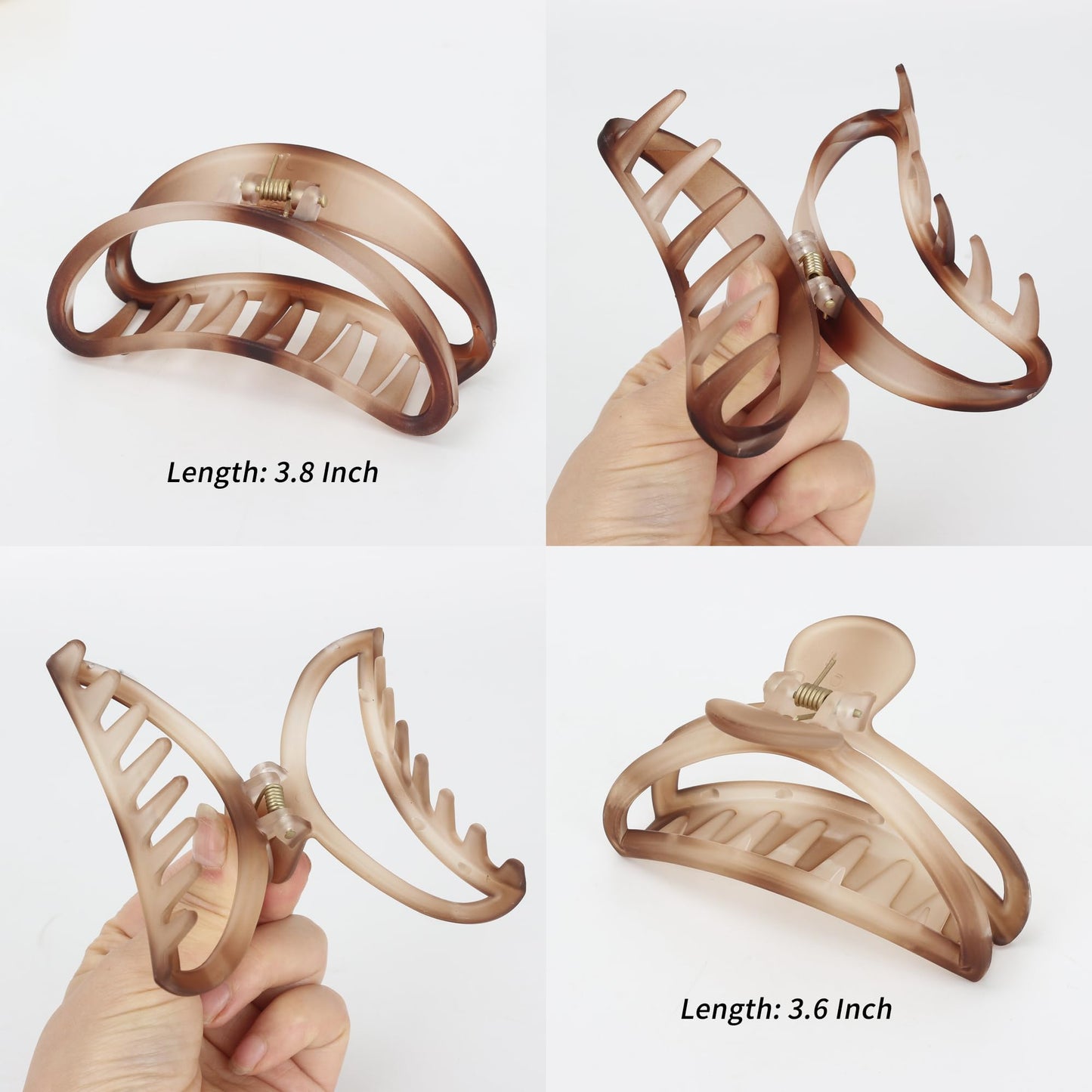 5PCS Hair Claw Clips for Women Matte Claw Clips for Girls Amber Brown Hair Clips Non-Slip Medium Large Hair Clamps for Thin Thick Hair Fashion Hair Accessories with Multi-Styles