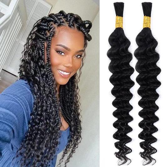 Selina Human Braiding Hair 1 Bundle 50g Loose Deep Human Hair Bulk Micro Braiding Hair Human Hair Deep Wave Bulk Human Hair For Braiding Natural Black Color (Loose Deep, 28inch)