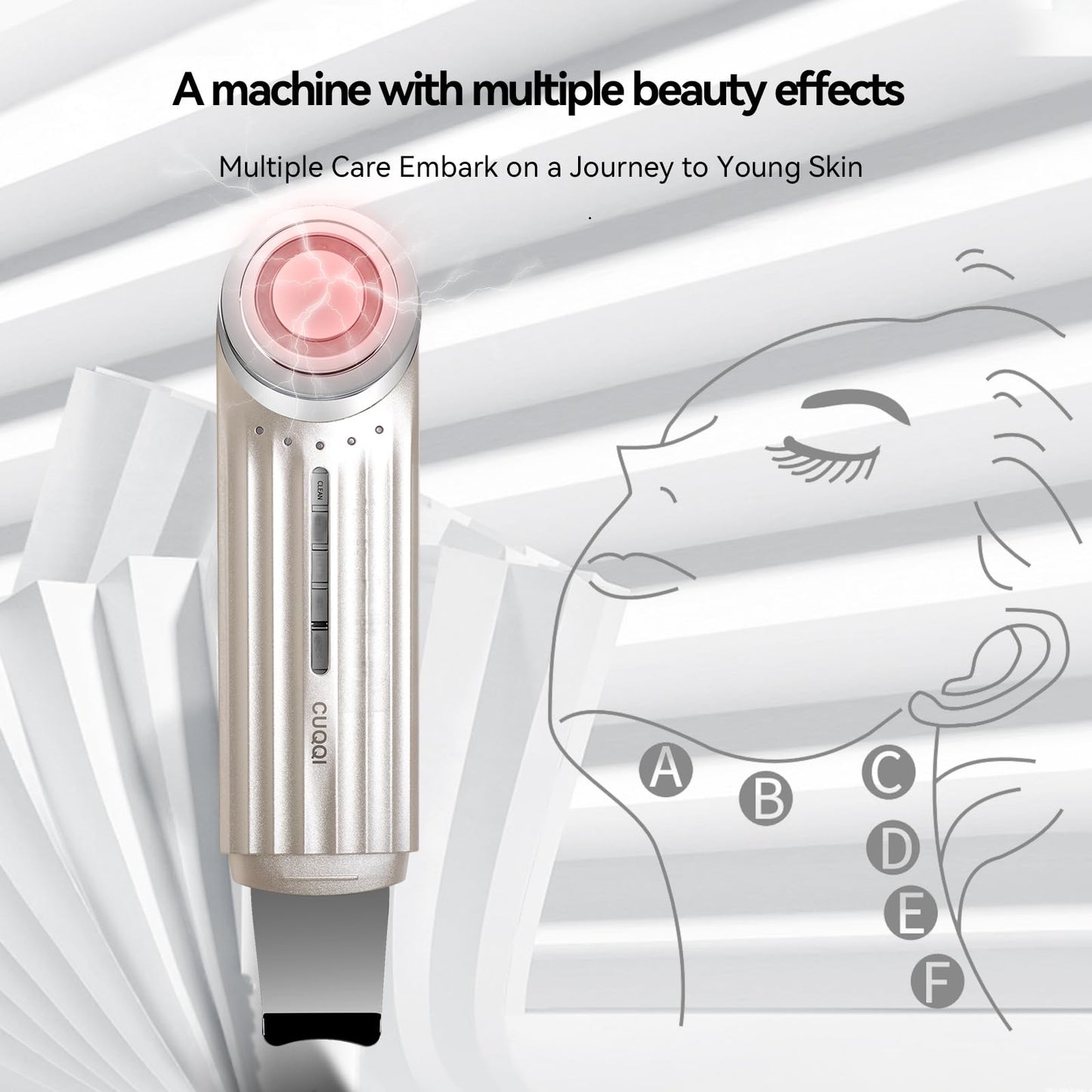 CUQQI LED Infrared Facial Multi Functional Beauty Instrument, Gold