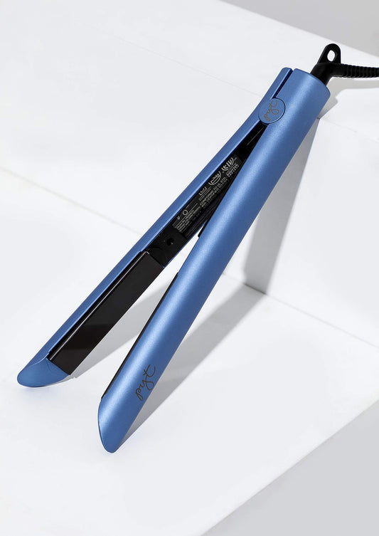 Luxe Hair Straightener 1’’ Ceramic Flat Iron for Professional Styling. Dual Voltage 110/240, for Straighten, Curl or Wave.(Blue Topaz)