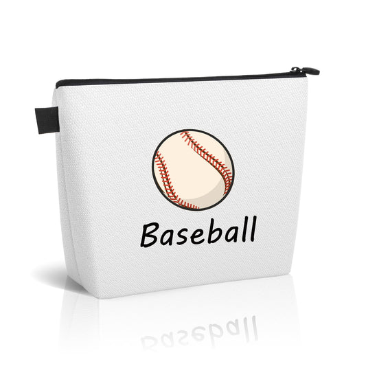 Baseball Makeup Bag for Teens, Inspirational Canvas Baseball Cosmetic Bag Pouch Accessories for Players Teams Stuff, Sport Party Favors Birthday Graduation Nurse Gifts for Her Girls Friends Women