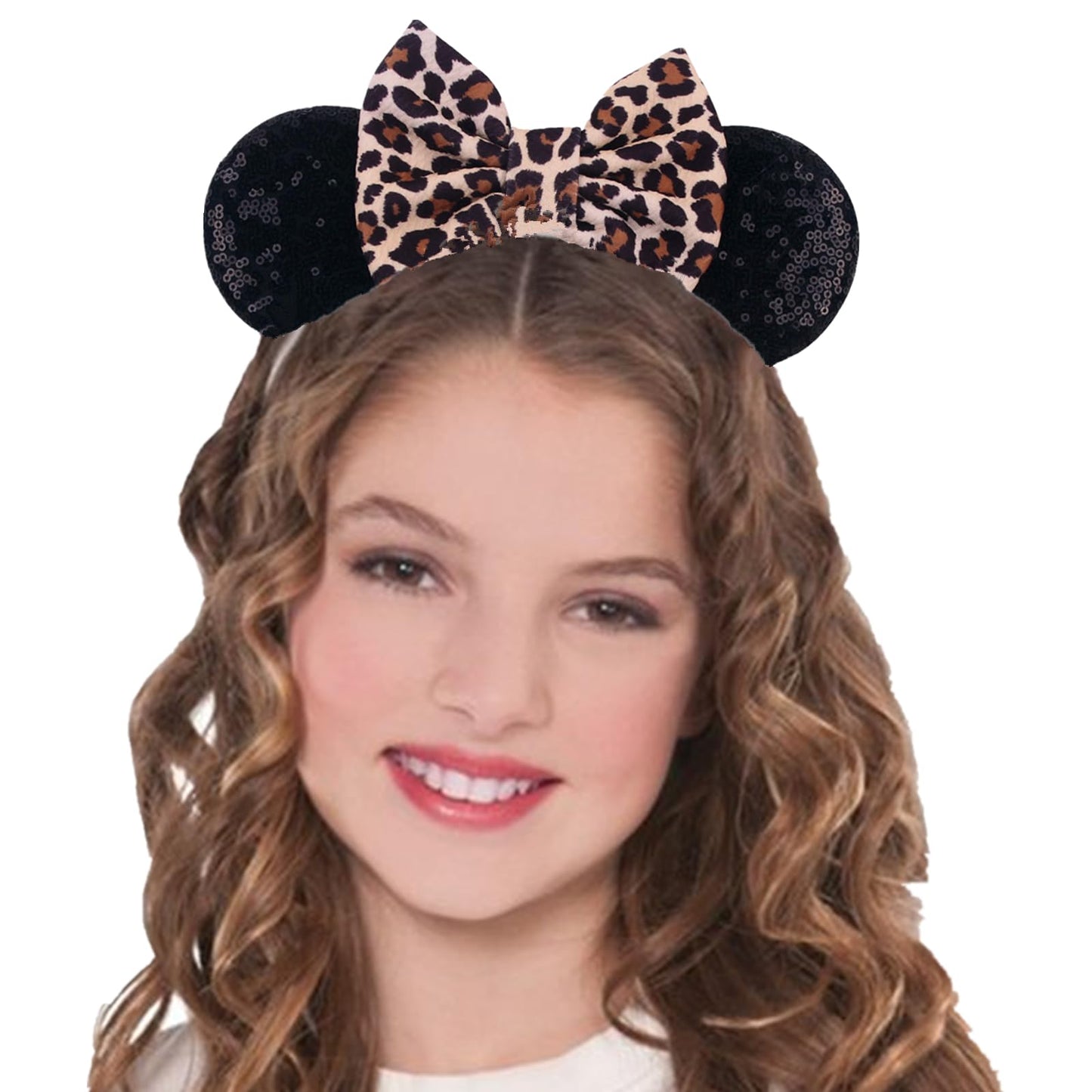 JOYFISCO Mouse Ears Headbands Shiny Bow Mouse Ears Headband Glitter Party Princess Decoration Cosplay Costume for Women Girls