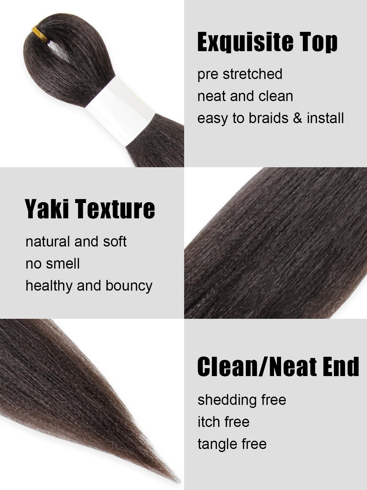 KAVSORAPI Light Brown Braiding Hair 16 Inch Pre Stretched Hair Color 4 Short Straight Crochet Braids Yaki Texture Synthetic Hair 8 Packs (4#/Light Brown)