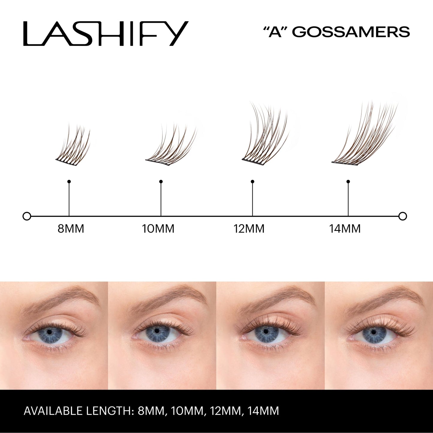 Lashify Amplify 12mm Gossamer Eyelash Extensions Refill, Minx Color, DIY False Lashes for a Natural Look