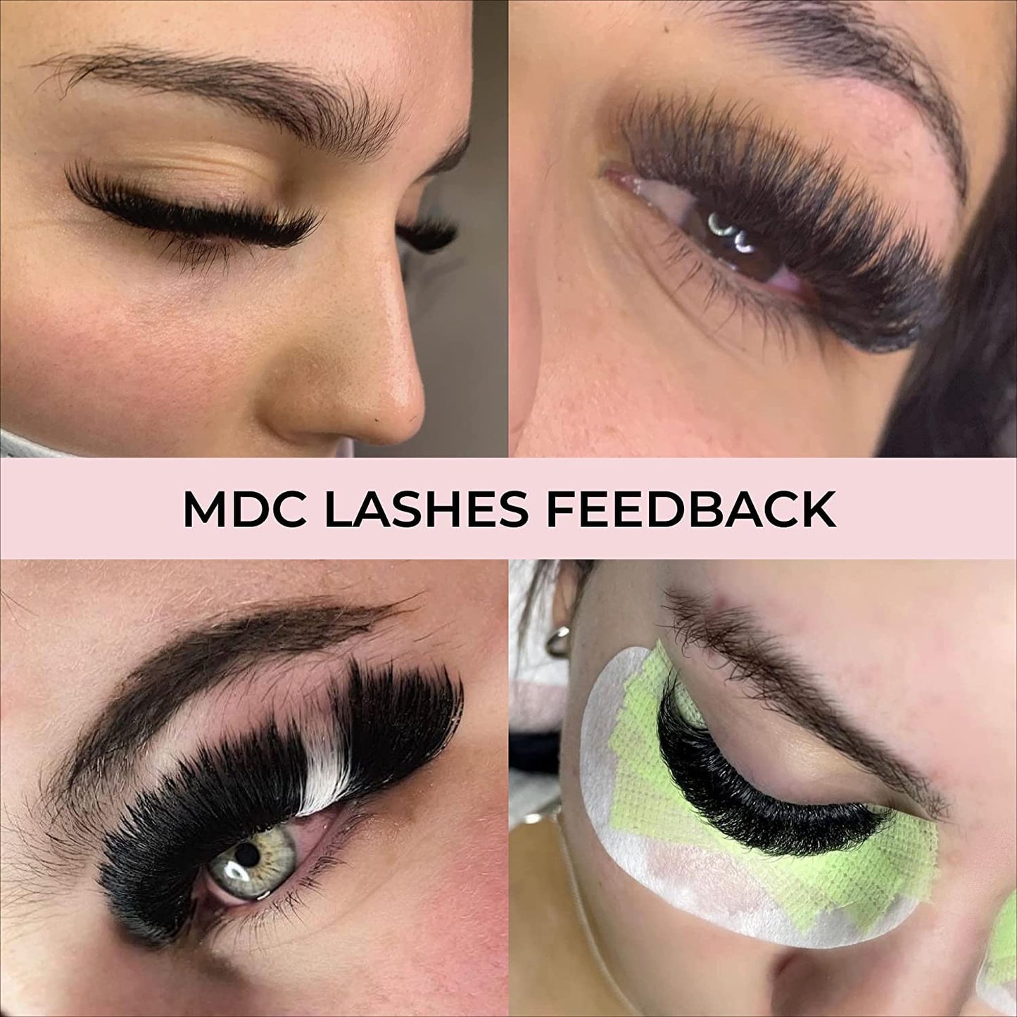 MDC LASHES Promade Eyelash Fans Mix Length 1000 Fans Volume Lash Extensions 8D-16D, C D Curl, 9-16mm Length, 0.05-0.07 Short Stem Promade Premade Pre Pro Loose Fans Eyelash Extension, Easy Application