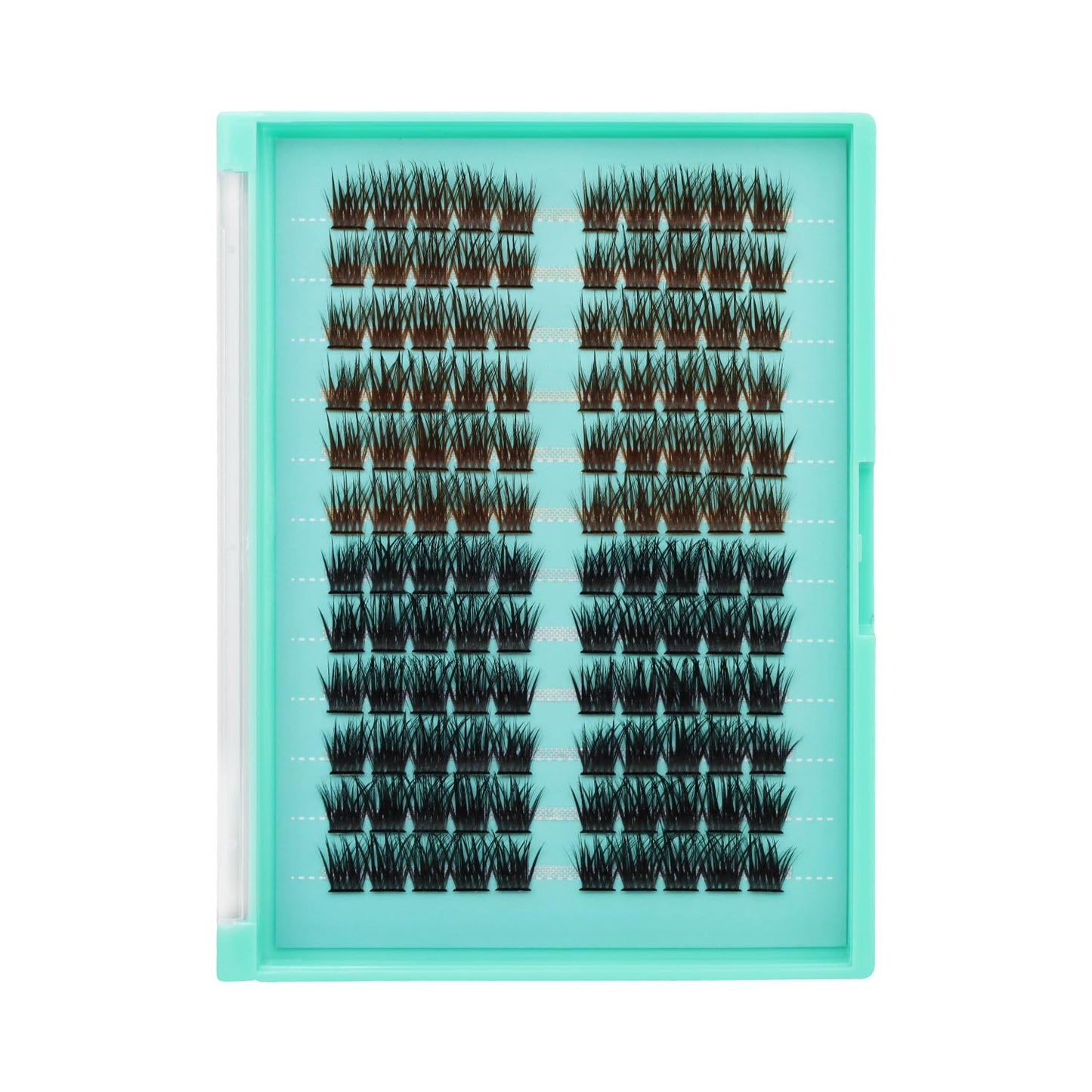 Bodermincer 120 Cluster 12mm/14mm/16mm to Choose Brown+Black Mixed Tray Lash Cluster Eyelash Extension Natural 3D Russian Volume Faux 3D Effect Glue Bonded Cluster Eyelashe (Y12# Brown+Black 16mm)