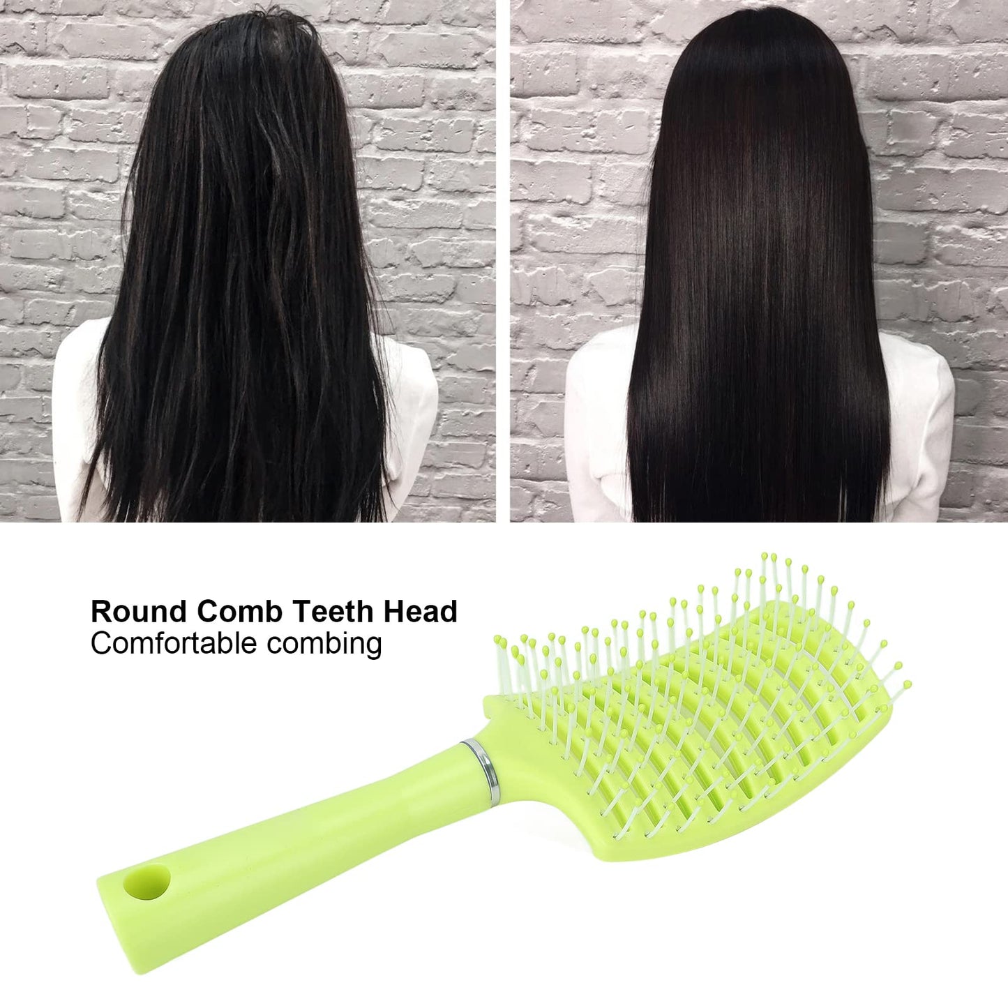 Vented Paddle Hair Brush, Styling Hair Brush, Detangling Hair Brush, Paddle Brush for Thick Straight Hair, Massage Hair Comb, Anti-static Hair Comb, Vented Hair Brush (green)