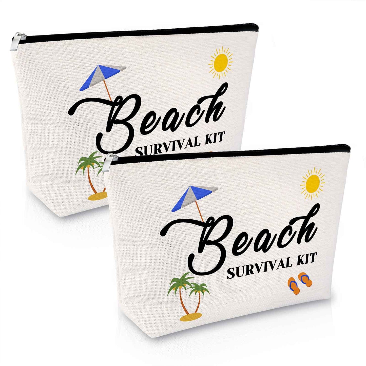 Sfodiary 2Pcs Beach Lover Gift Makeup Bags Beach Gift for Women Beach Themed Gifts for Friends Vacation Gift for Sister Bestie Cosmetic Bags Birthday Christmas Graduation Gift Travel Cosmetic Pouch