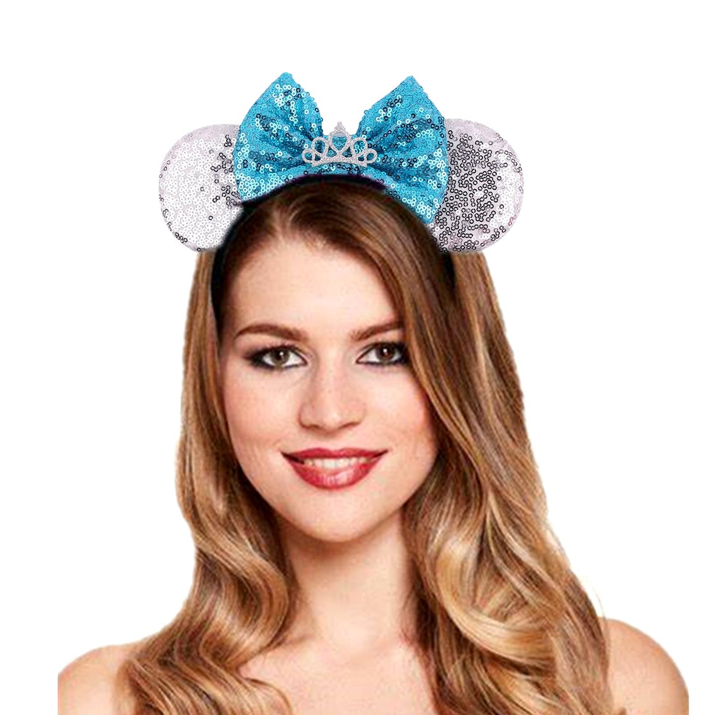 JOYFISCO Mouse Ears Headbands Shiny Bow Mouse Ears Headband Glitter Party Princess Decoration Cosplay Costume for Women Girls