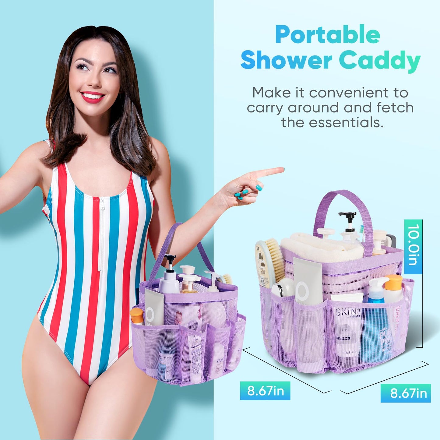 EUDELE Mesh Shower Caddy Portable