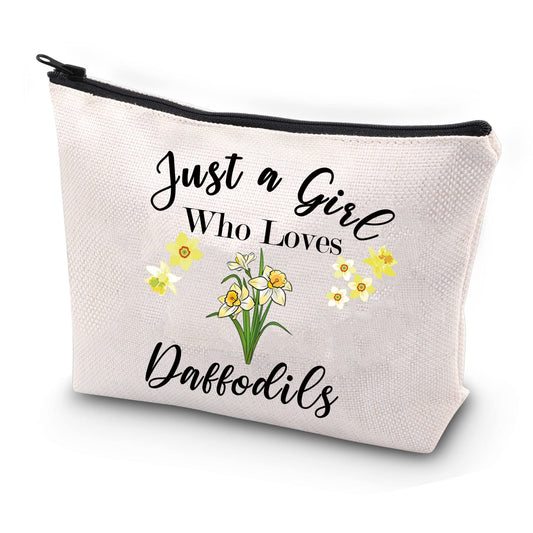 JYTAPP Daffodil Makeup Bag Daffodil Flowers Lover Gift Who Loves Daffodils Cosmetic Bag Spring Easter Garden Gift