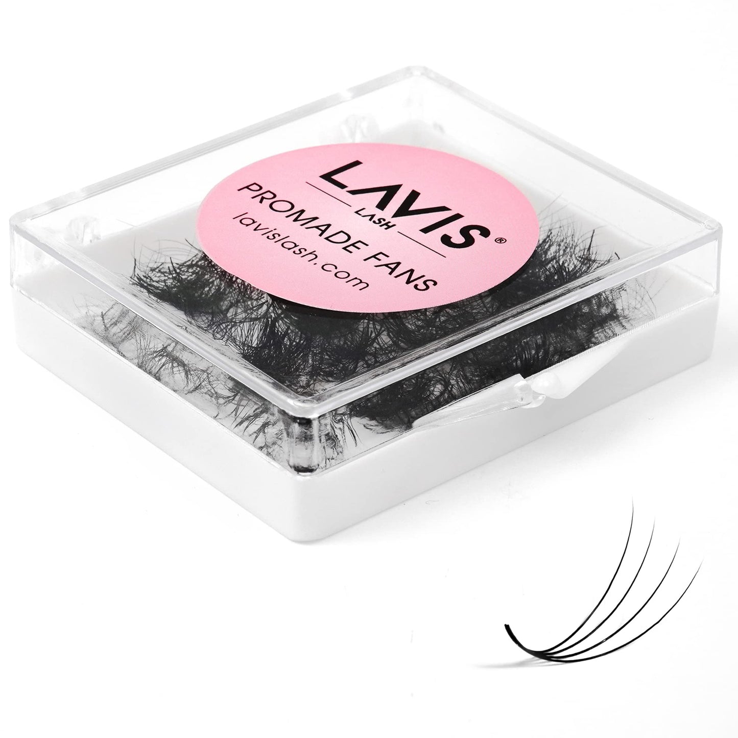 LAVISLASH 500 Promade Fans Eyelash Extension | Handmade Loose Volume Lash | Mutiple Options 3D-8D/10D/12D/14D/16D Fans | 0.03/0.05/0.07mm Thickness | C/CC/D Curl | 8-16mm Length(4D-0.07-C-12mm)