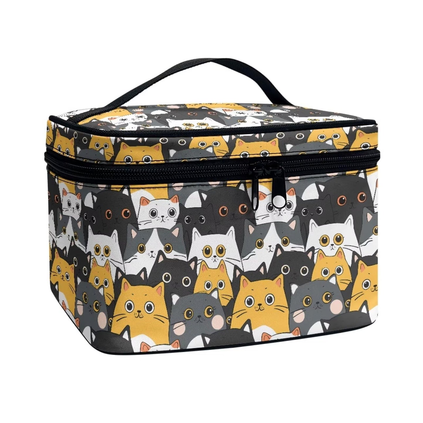 JoyLamoria Cute Cat Print Makeup Bag Pouch Cosmetic Bag Toiletry Bag Desk Cosmetics Pouch Storage Decor