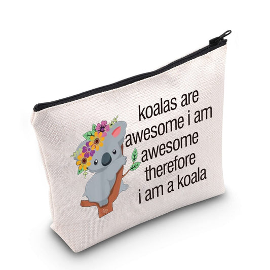 POFULL Koala Bear Gift Koala Accessories Bag Animal Lovers Makeup Bag Zipper Purse koalas are Awesome Cosmetic Bag Koala Lover Gifts (koalas are awesome bag)