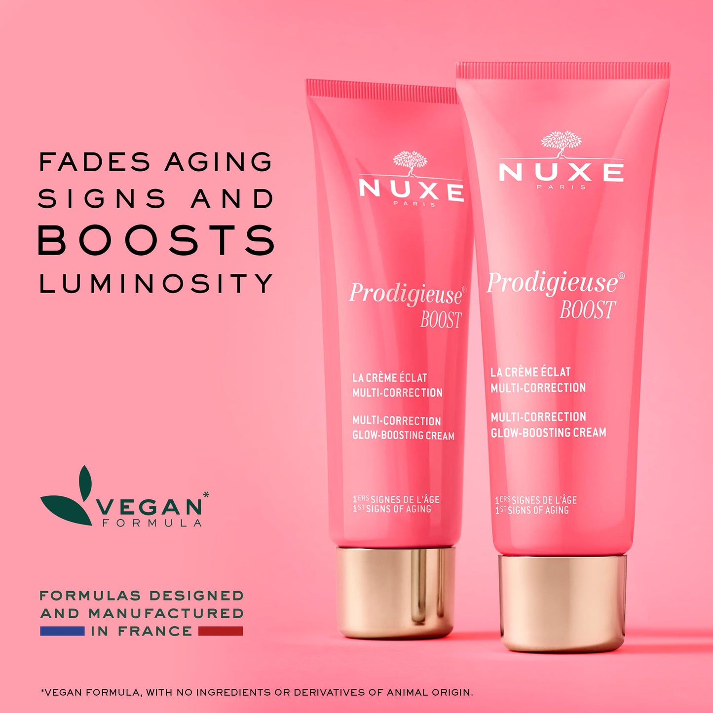 NUXE Prodigieuse Boost Multi-Correction Glow-Boosting Cream with Hyaluronic Acid, Reduces Signs of Aging, 40ml