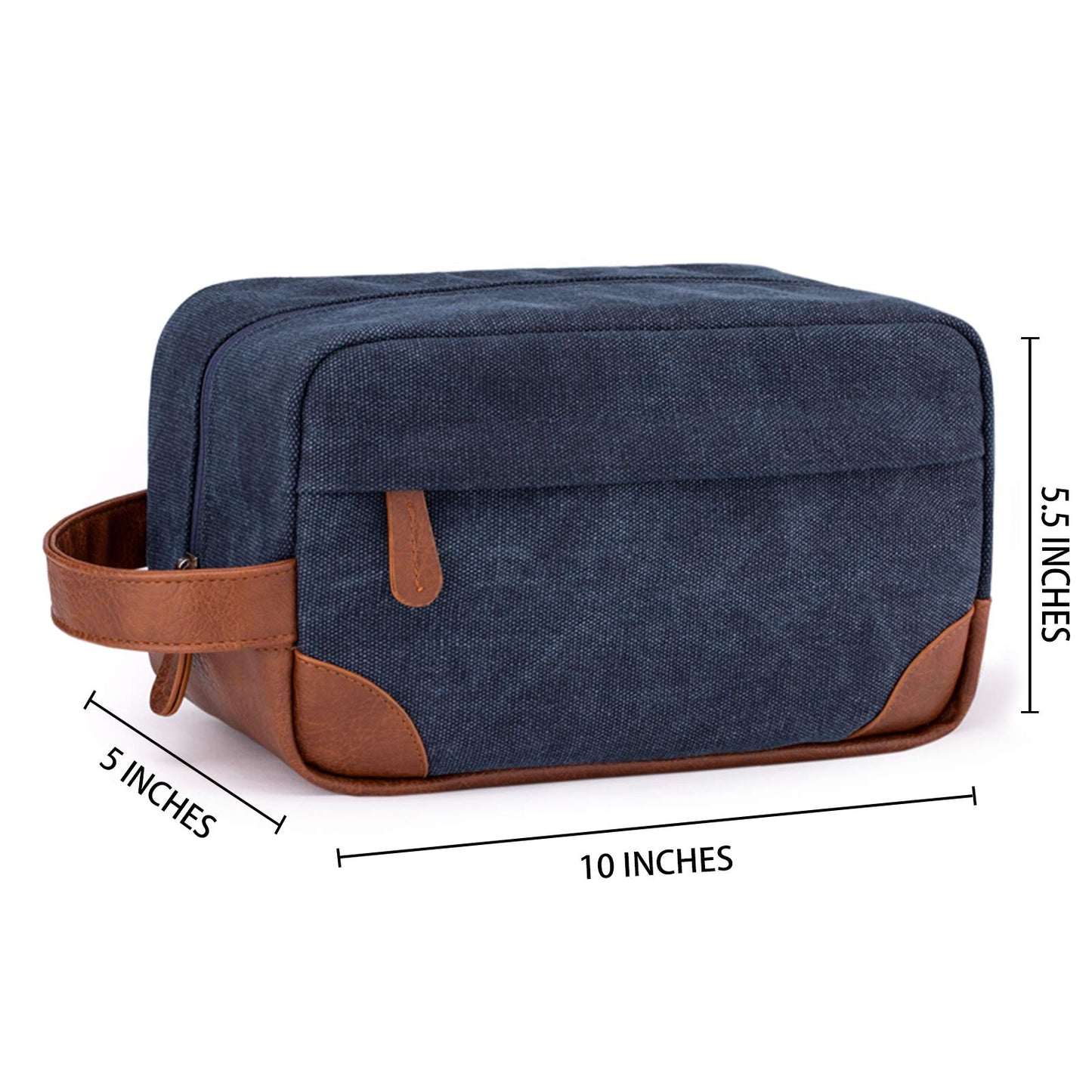 Vorspack Toiletry Bag Hanging Dopp Kit for Men Water Resistant Canvas Shaving Bag with Large Capacity for Travel - Navy Blue