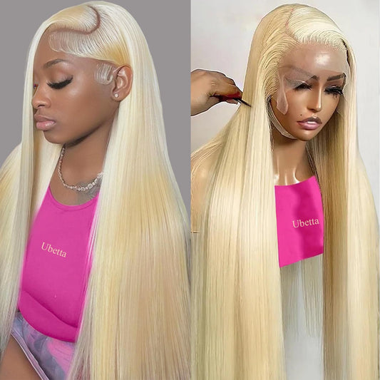 613 Lace Front Wig Human Hair 18 Inch Straight Blonde Lace Front Wigs Human Hair 13x4 613 HD Lace Frontal Blonde Wig Human Hair 180% Density Glueless Wigs Human Hair Pre Plucked Lace Front Wigs