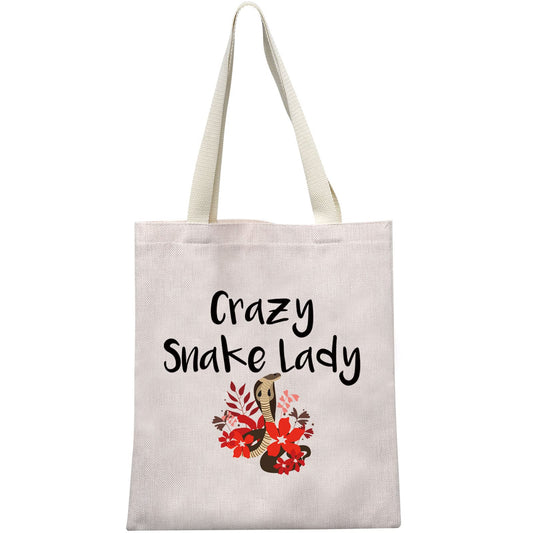 MEIKIUP Snake Lover Gift Snake Lady Makeup Bag Snake Owner Gifts Vet Assistants Cosmetic Bag Reptile Owner Gift Crazy Snake Lady (Crazy Snake Lady tote bag)