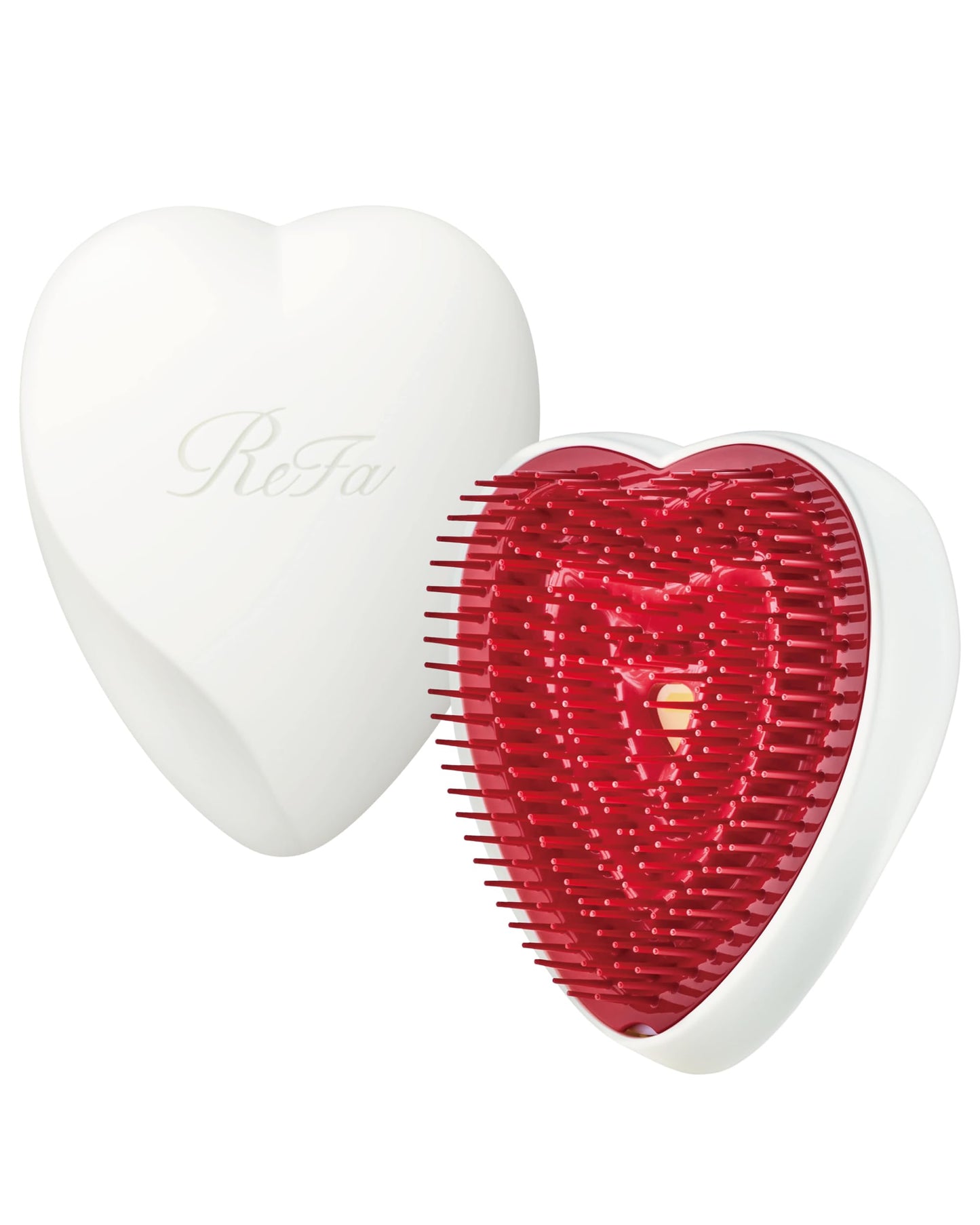 ReFa Heart Brush MATTE WHITE | Heart Shaped Hair Brush for Women | No Tangle Hair Brush | Small Hair Brush for Thick Hair | Hair Detangler Hair Brush Travel Hair Brush