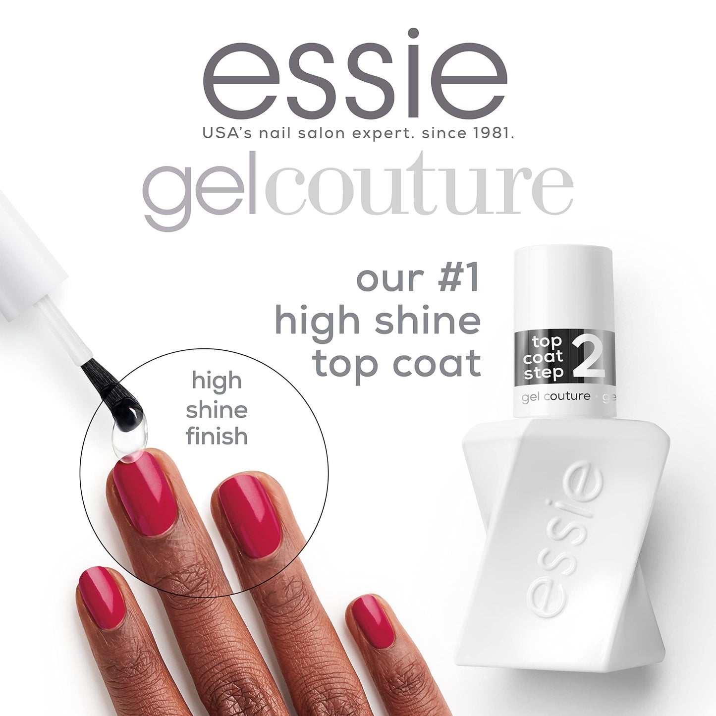 essie Gel Couture Platinum Grade Finish Top Coat, 0.46 Ounces (Packaging May Vary) (Pack of 2)