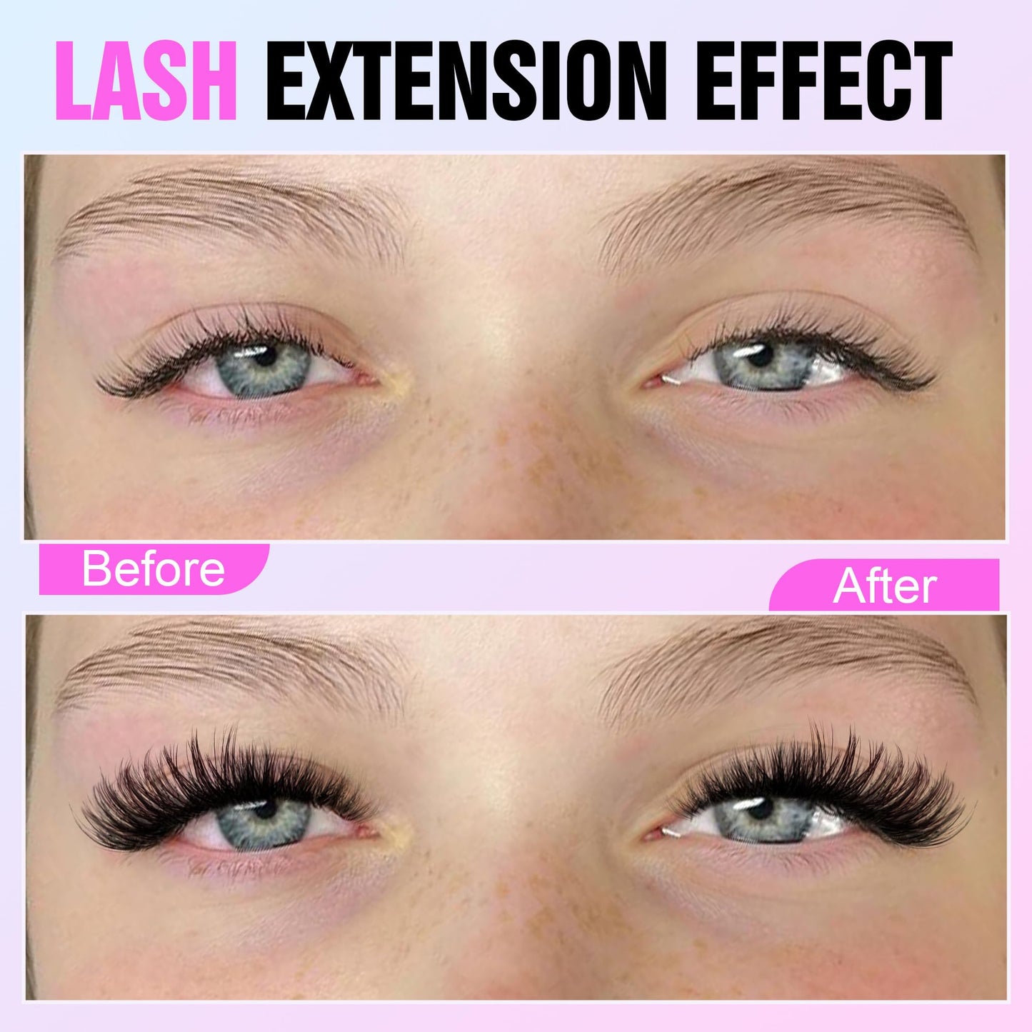 Pawotence Lash Clusters 280pcs Individual Lashes Cluster Eyelash Extensions 50D 9-16mm Mix D Curl Eyelash Clusters DIY Lash Extension for Self Application at Home (50D-0.07D-9-16MIX)