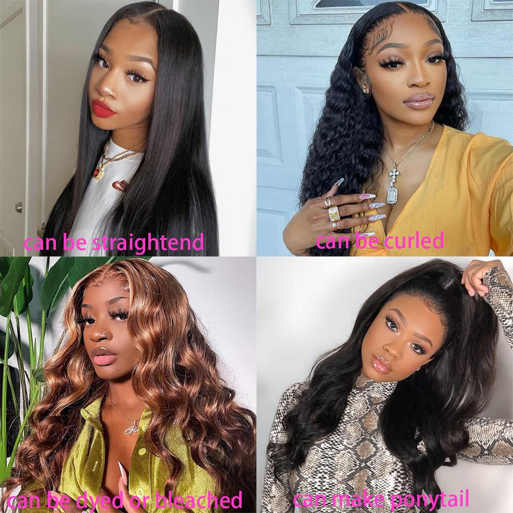 JADEFLO Body Wave Lace Frontal Wig Human Hair 13x4 Body Wave Lace Front Wigs Human Hair 180 Density Glueless Wigs for Black Women Human Hair Pre Plucked with Baby Hair (20inch, 13x4 Body Wave Wig)