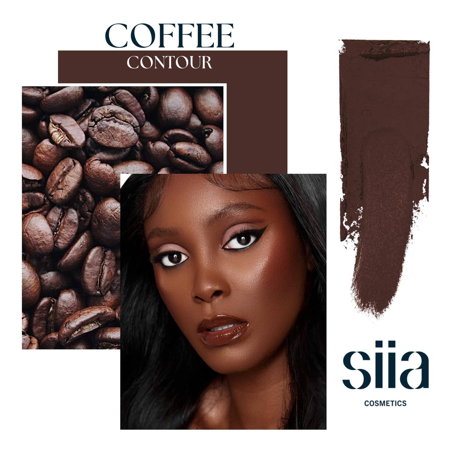 SIIA Cosmetics, Duo Face Sculpting Contour Bronzer Stick, Dual-Use Applicator for Perfect Sculpt & Blend, Natural Finish, 32 Ounce (Coffee)