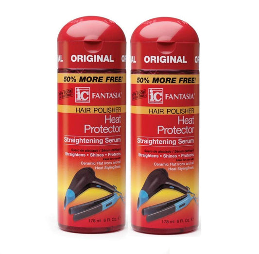 Fantasia High Potency IC Heat Protector Straightening Serum, Hair Polisher, 6 oz (Pack of 2)