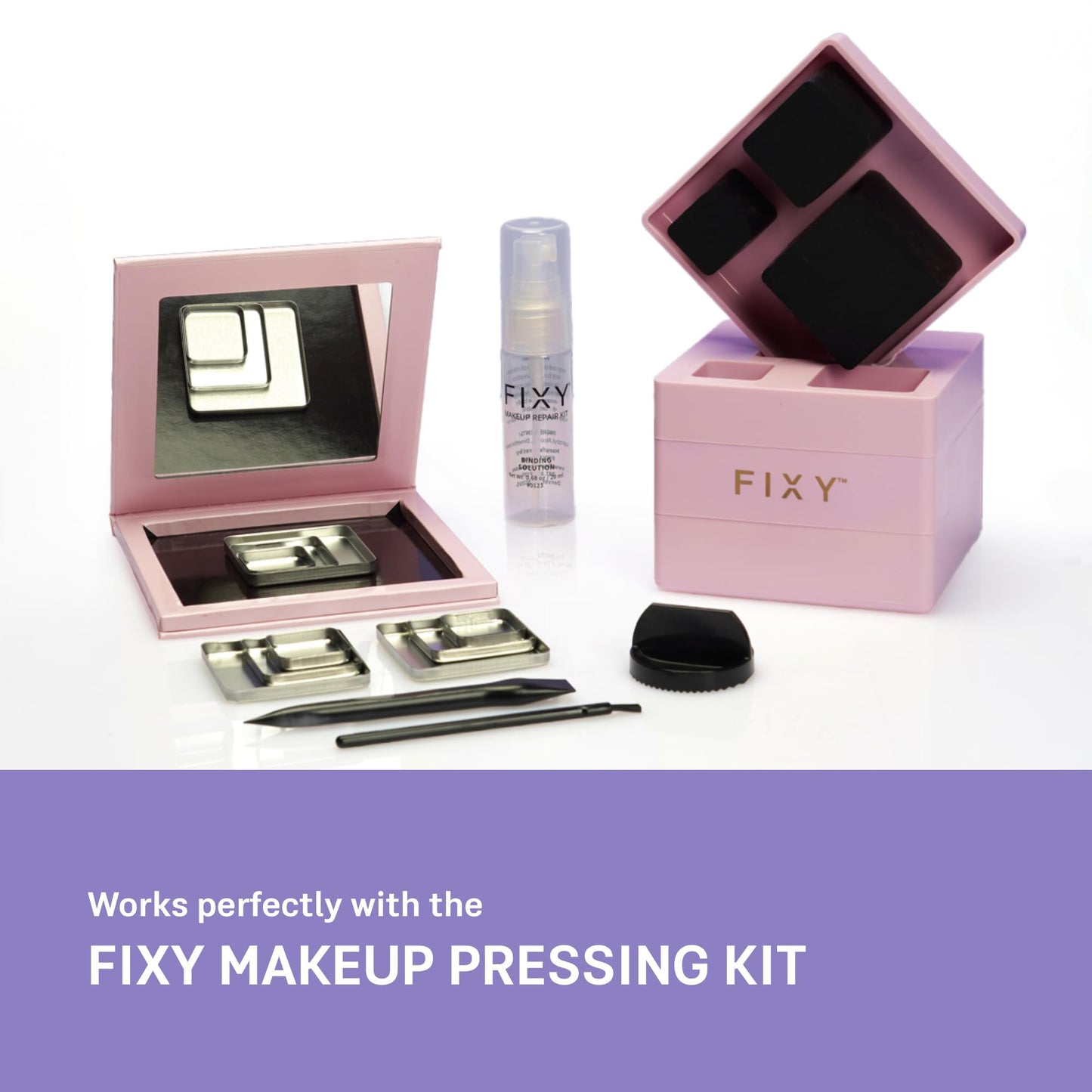 FIXY Broken Makeup Ultimate Refill Kit with Makeup Binder and Empty Makeup Square Pans