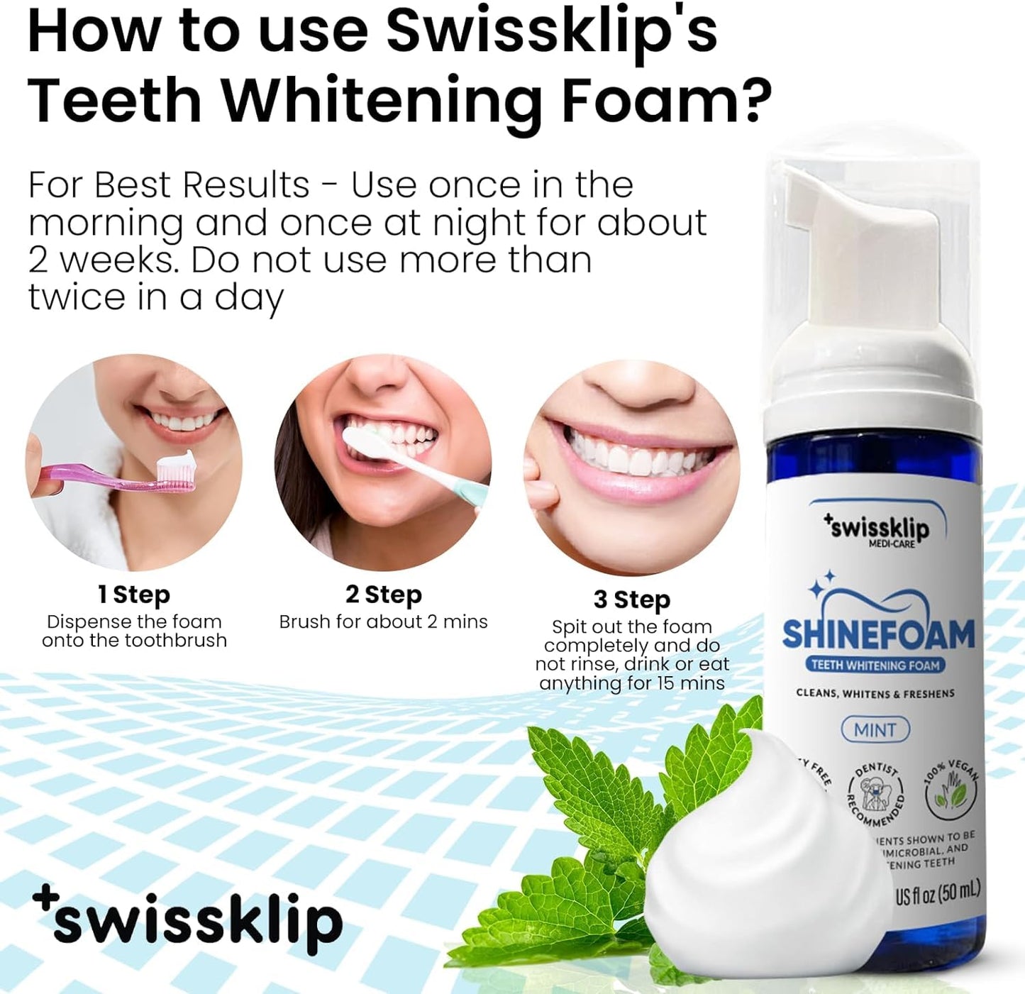 Swissklip Oral Care Bundle I Natural Ingredients That Promote Fresh Breath and Brighter Smile I We Offer Best Teeth Whitening Products for Professional Teeth Whitening Kit