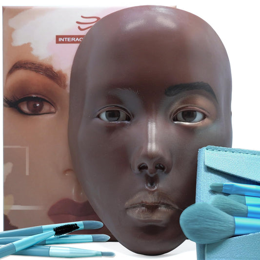 3D makeup Practice Face Board, Silicone Makeup Mannequin Face, Reusable Beginner Practice Eye Makeup Face, Eye Fake Silicone, Makeup Artist Full Face Practice Eyelash Eye Shadow Eyeliner Pen Simulatio