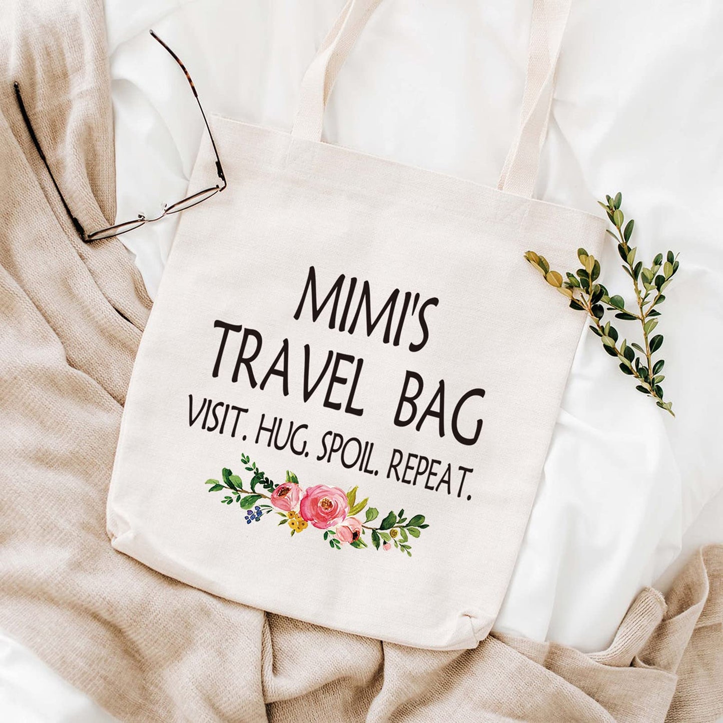 WCGXKO Mimi Gift Mimi Mother's Day Gift Grandma Birthday Gift Travel Gift Cosmetics Bag (MIMI'S TRAVEL tote)