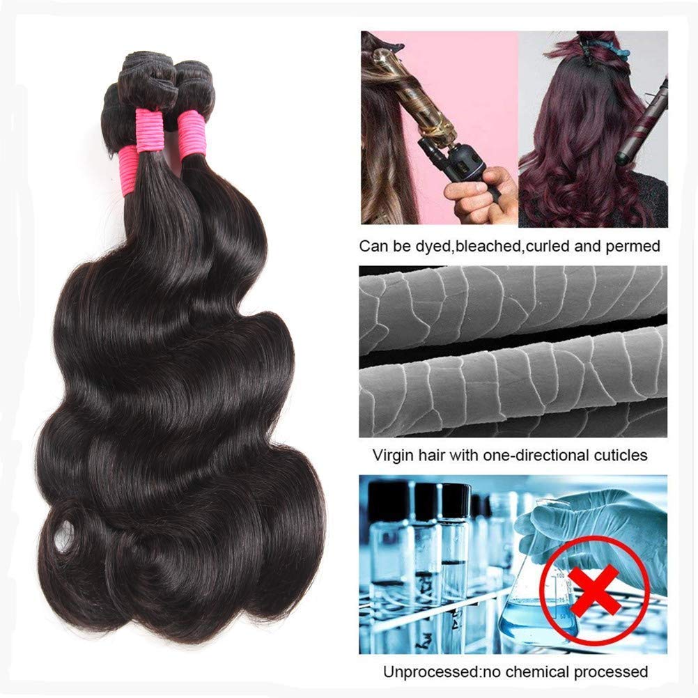 Body Wave Bundle 10A Grade Human Hair Bundles 100% Unprocessed Brazilian Virgin Hair Bundles Double Machin Weft Brazilian Body Wave Bundles(14 Inch)