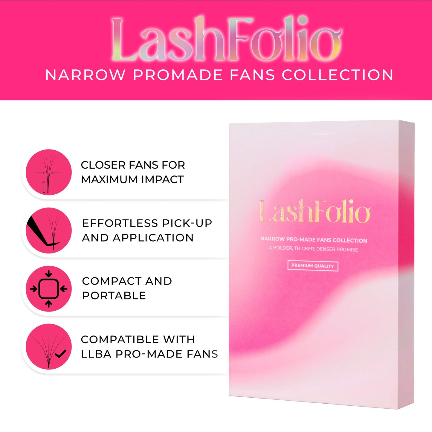 LLBA LashFolio Narrow Wispy Fans | Handmade Volume Eyelashes | Multi Selections From 5D To 10D | C CC D Curl | 0.03~0.07 mm | 8-13mm Length | Long Lasting | Easy Application (7D-0.05 CC 8mm-13mm)